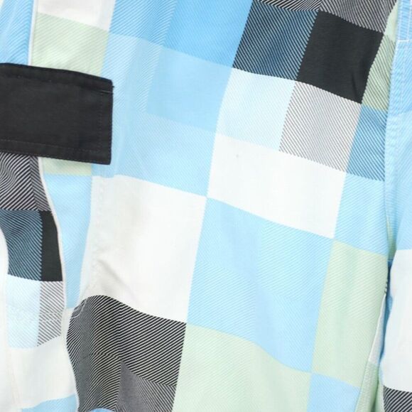 Ron Jon Cargo Pocket White Black Teal Green Patchwork Swim Trunks 38 / 9 High Ri - Picture 2 of 8